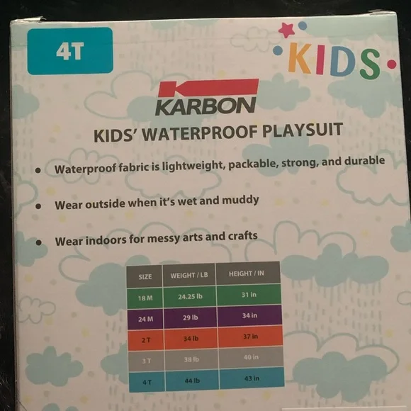 KARBON KID’S WATERPROOF PLAYSUIT - Picture 4 of 5